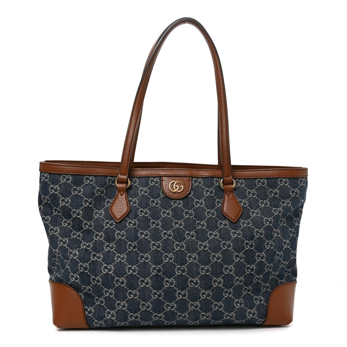 New Denim GG Monogram Medium Ophidia Shopping Tote Blue Tea Cuir wholesalehk.shop