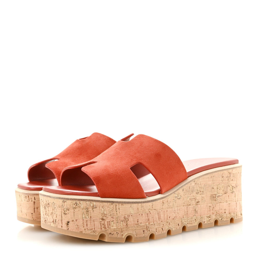 Suede Goatskin Cork Eze 30 Sandals 40 Orange Brulee wholesalehk.shop