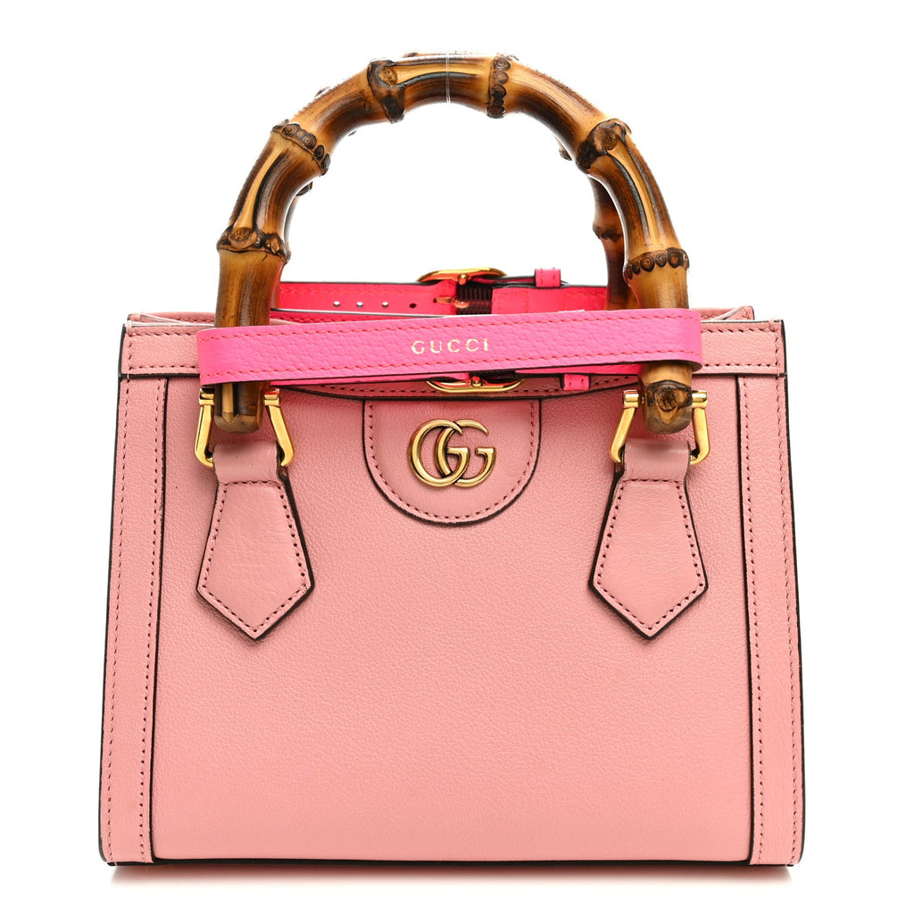 Wonka Grain Calfskin Mini Diana Tote Bag Wild Rose Fuxia Fluo wholesalehk.shop