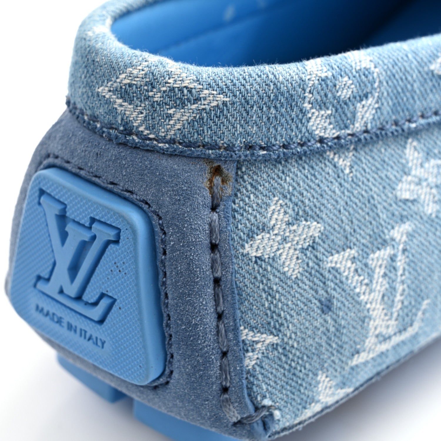 Monogram Denim Mens Driver Moccasin Loafers 8 Blue £¨ Direct shipment via from wholesalehk.shop