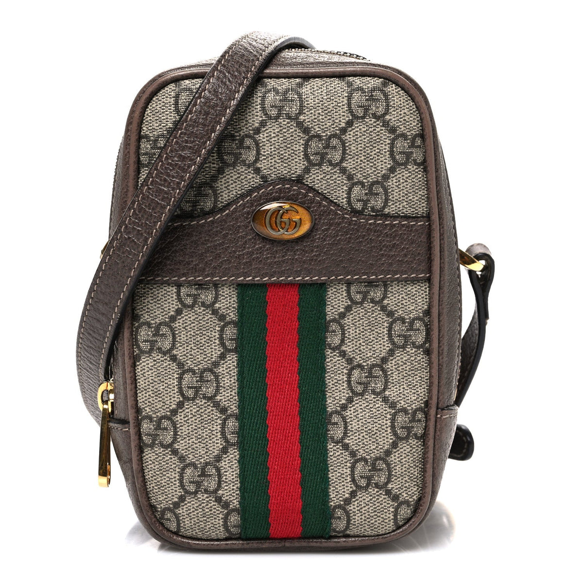 GG Supreme Monogram Web Mini Ophidia Double Zip Crossbody Bag Beige New Acero wholesalehk.shop