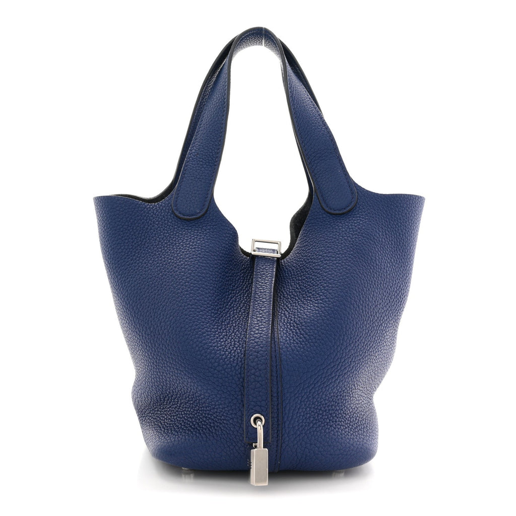 Taurillon Clemence Picotin Lock 18 PM Bleu Saphir £¨ Direct shipment via from wholesalehk.shop