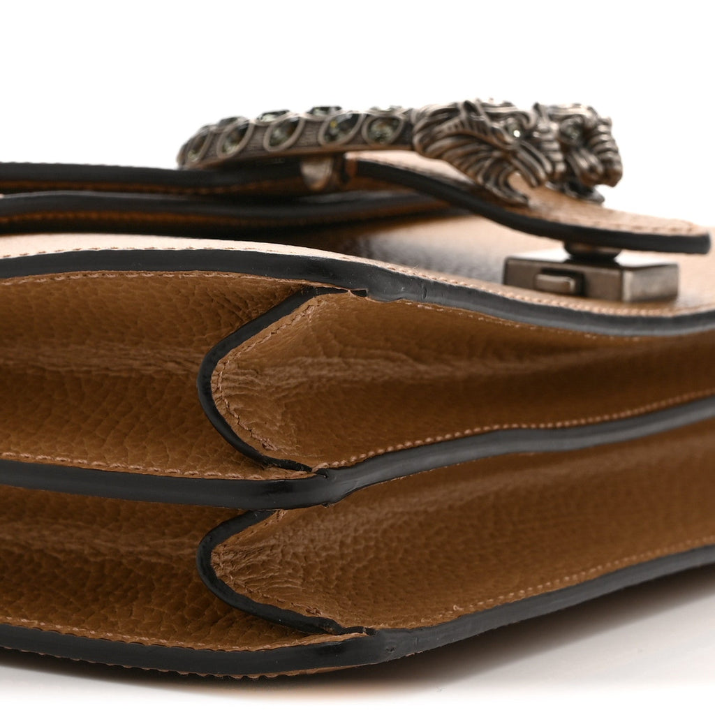 Dollar Calfskin Crystal Small Dionysus Shoulder Bag Natural Tan Black Diamond wholesalehk.shop