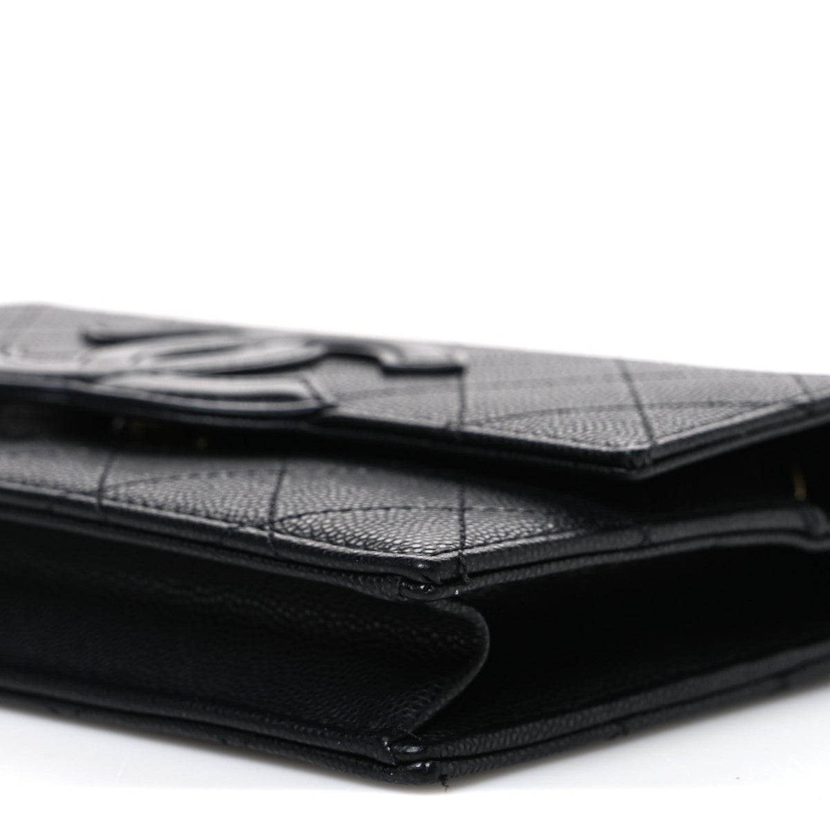 Shiny Caviar Lambskin Quilted CC Neo Filigree Wallet on Chain WOC Black wholesalehk.shop