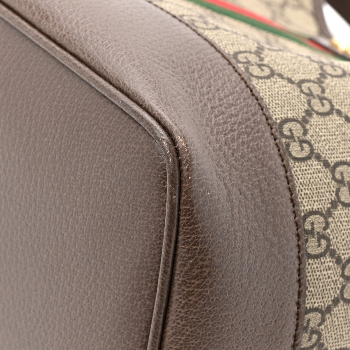 GG Supreme Monogram Textured Dollar Calfskin Web Large Ophidia Bucket Shoulder Bag Beige Ebony New Acero wholesalehk.shop