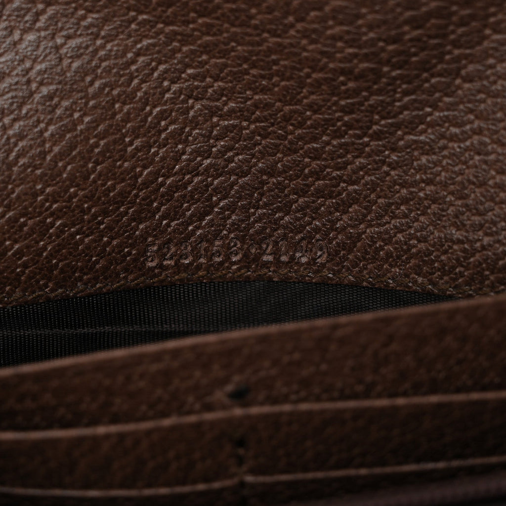 GG Supreme Monogram Web Ophidia Continental Wallet Brown wholesalehk.shop
