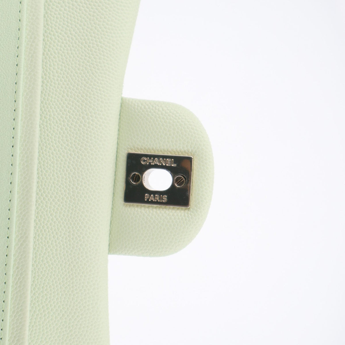 Caviar Quilted Small Double Flap Light Green wholesalehk.shop