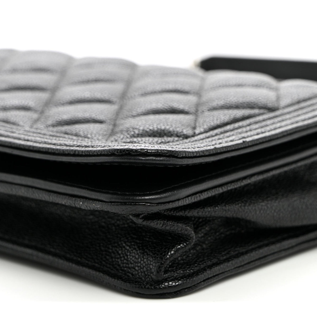 Caviar Quilted Boy Wallet On Chain WOC Black wholesalehk.shop