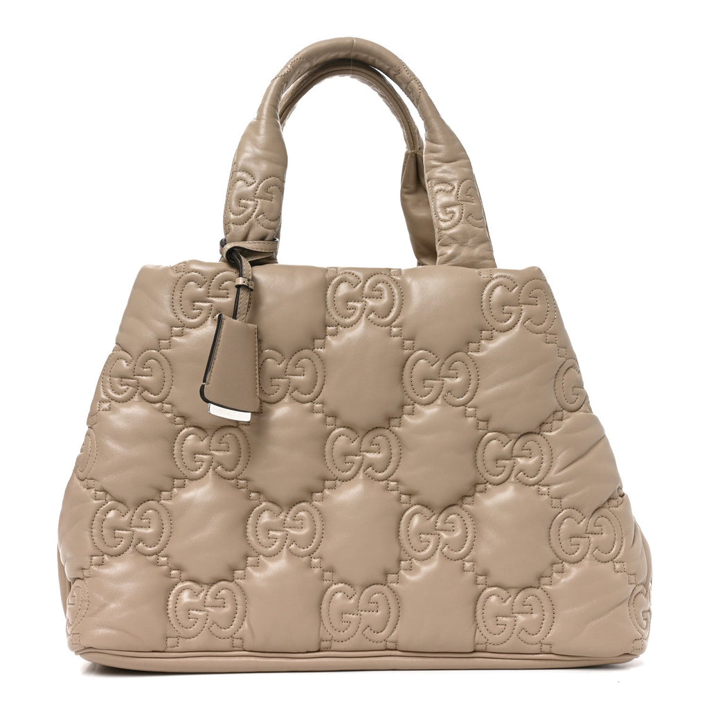 Calfskin GG Matelasse Large Tote Beige wholesalehk.shop