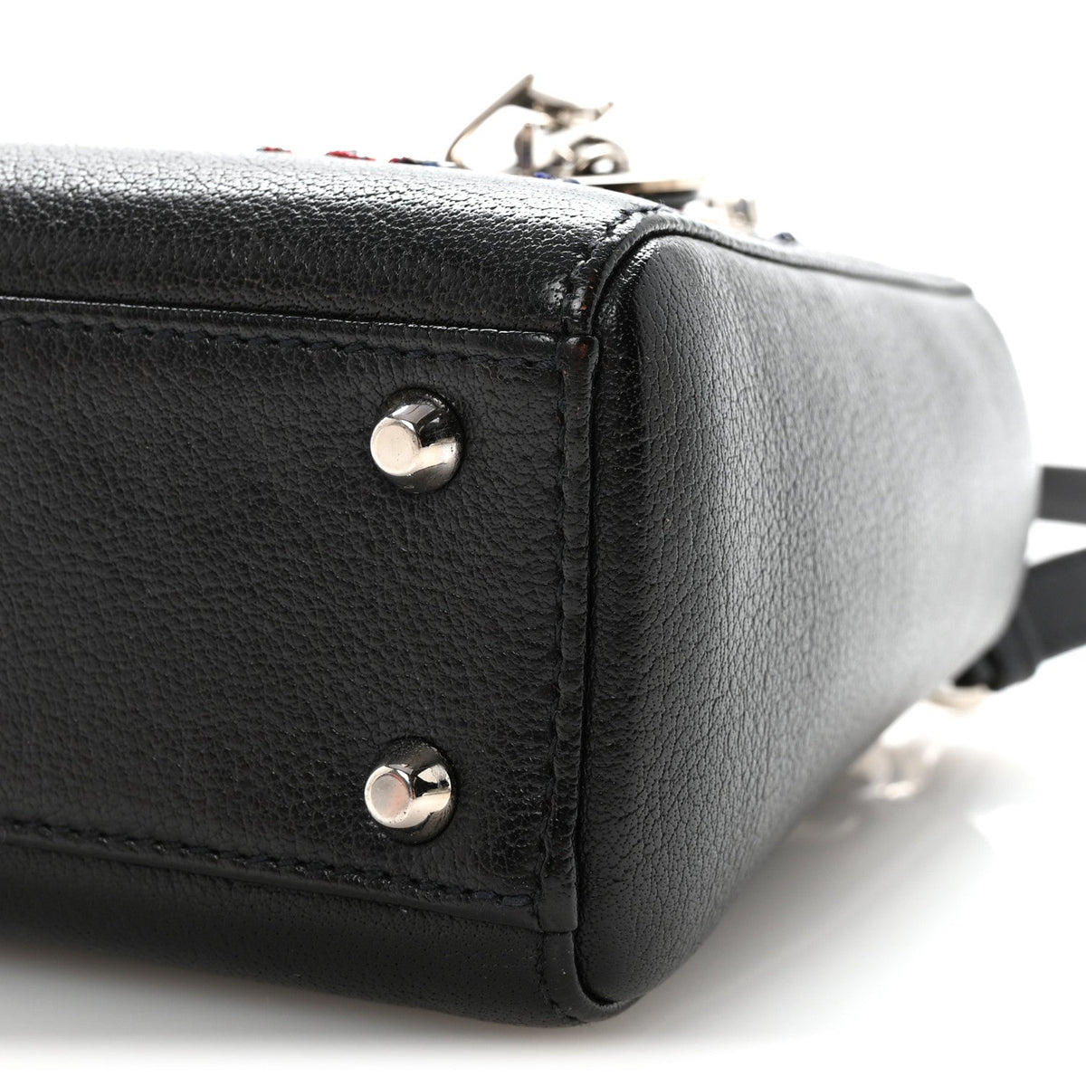 Goatskin Sequin Embroidered Mini Lady Dior Black wholesalehk.shop
