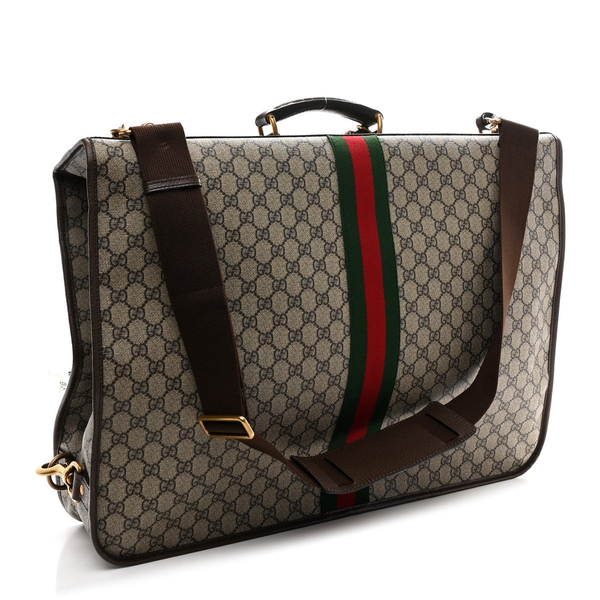GG Supreme Monogram Textured Dollar Calfskin Web Ophidia Savoy Garment Bag Beige Ebony New Acero wholesalehk.shop
