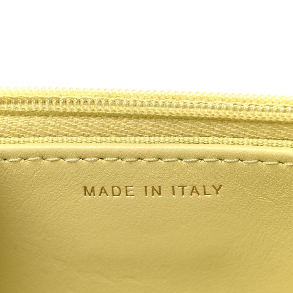 Calfskin Quilted Perfect Fit Wallet On Chain WOC Yellow wholesalehk.shop