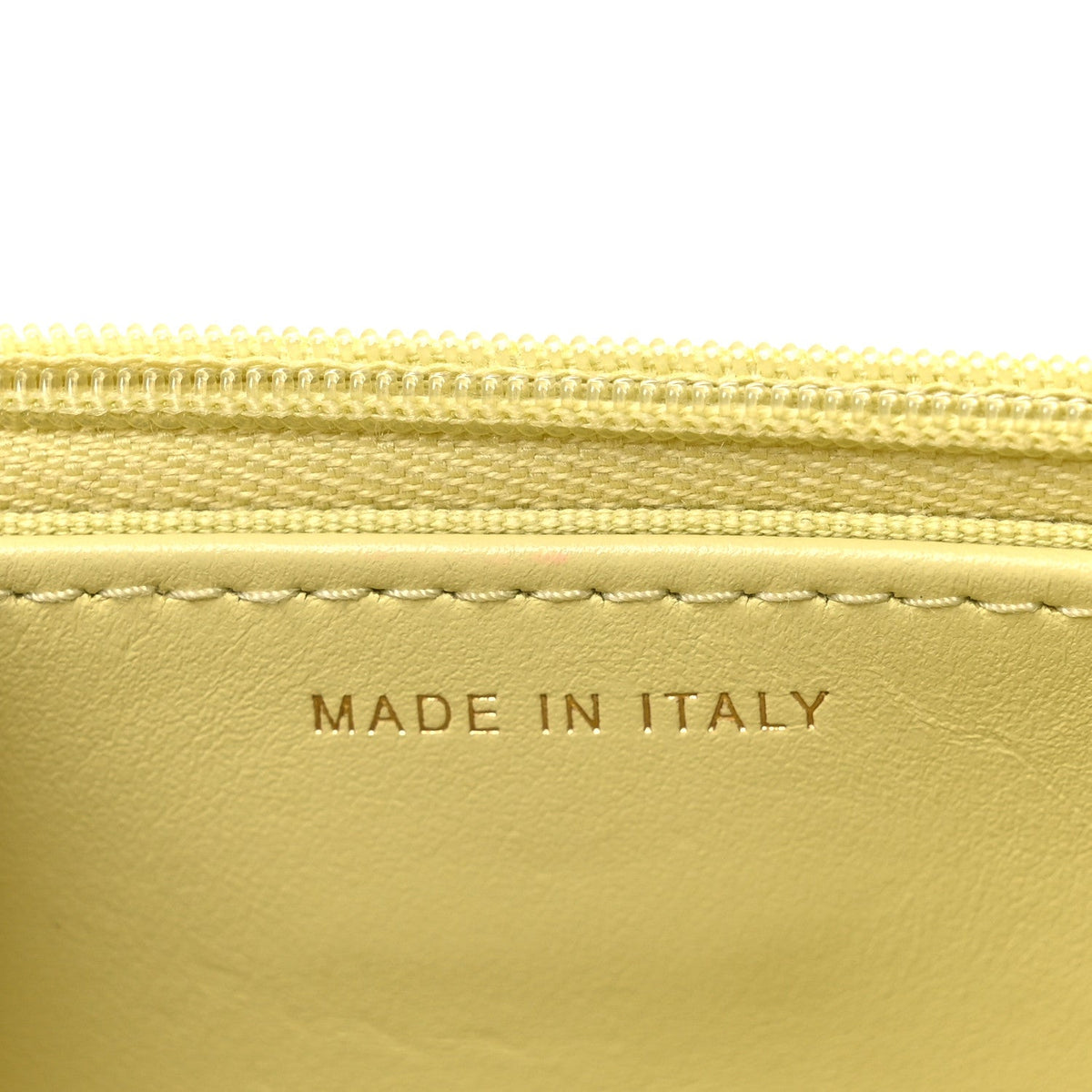 Calfskin Quilted Perfect Fit Wallet On Chain WOC Yellow wholesalehk.shop