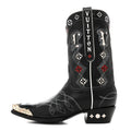 Calfskin LV Texan Mens Rider Boots 10.5 Black Silver £¨ Direct shipment via from wholesalehk.shop