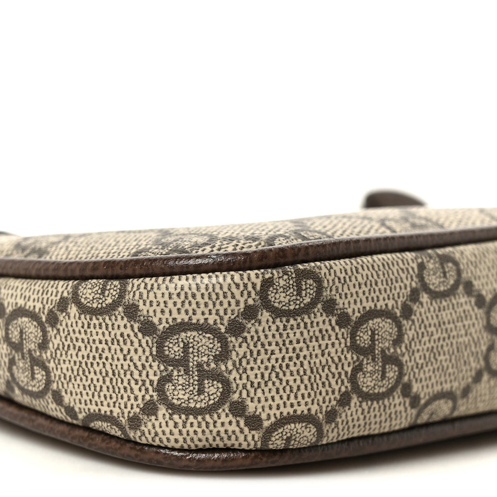 GG Supreme Monogram Textured Dollar Calfskin Mini Ophidia Chain Bag Beige Ebony wholesalehk.shop
