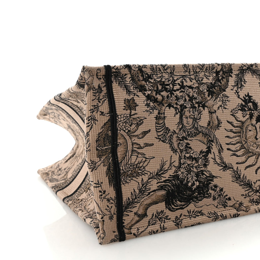 Canvas Embroidered Large Toile de Jouy Soleil Book Tote Beige £¨ Direct shipment via from wholesalehk.shop
