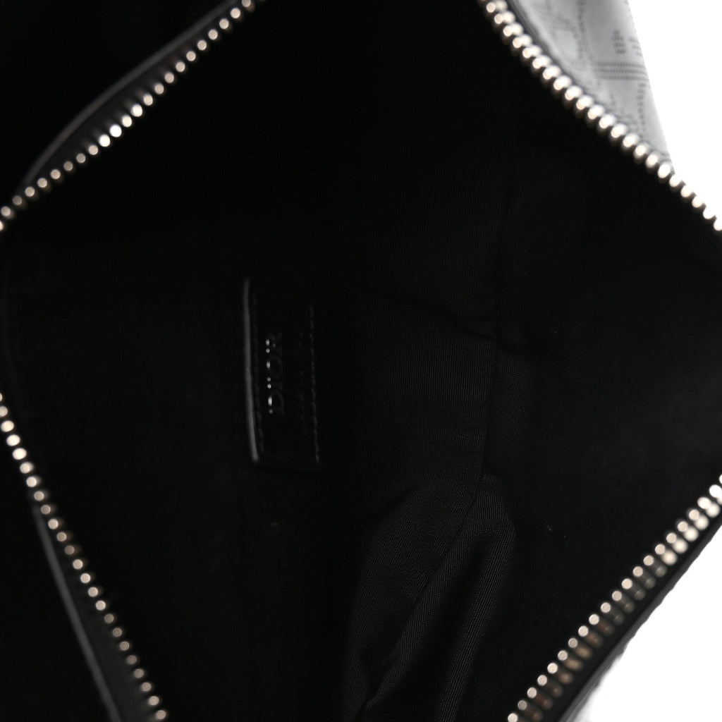Calfskin Perforated Oblique Galaxy Mens Saddle Bag Black wholesalehk.shop