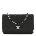 Caviar Quilted CC Turnlock Wallet On Chain WOC Black wholesalehk.shop