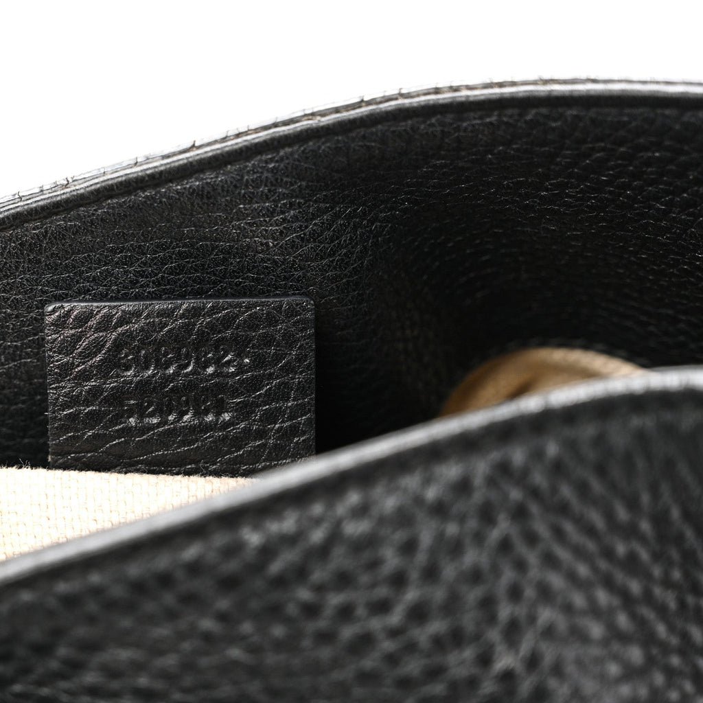 Pebbled Calfskin Medium Soho Chain Shoulder Bag Black wholesalehk.shop