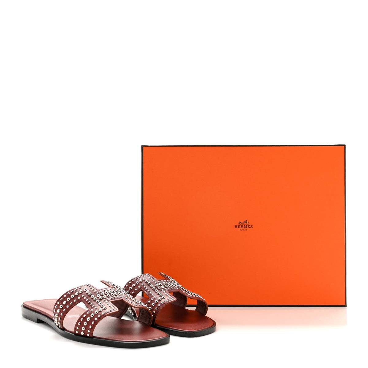 Calfskin Studded Oran Sandals 36.5 Rouge Tomette wholesalehk.shop