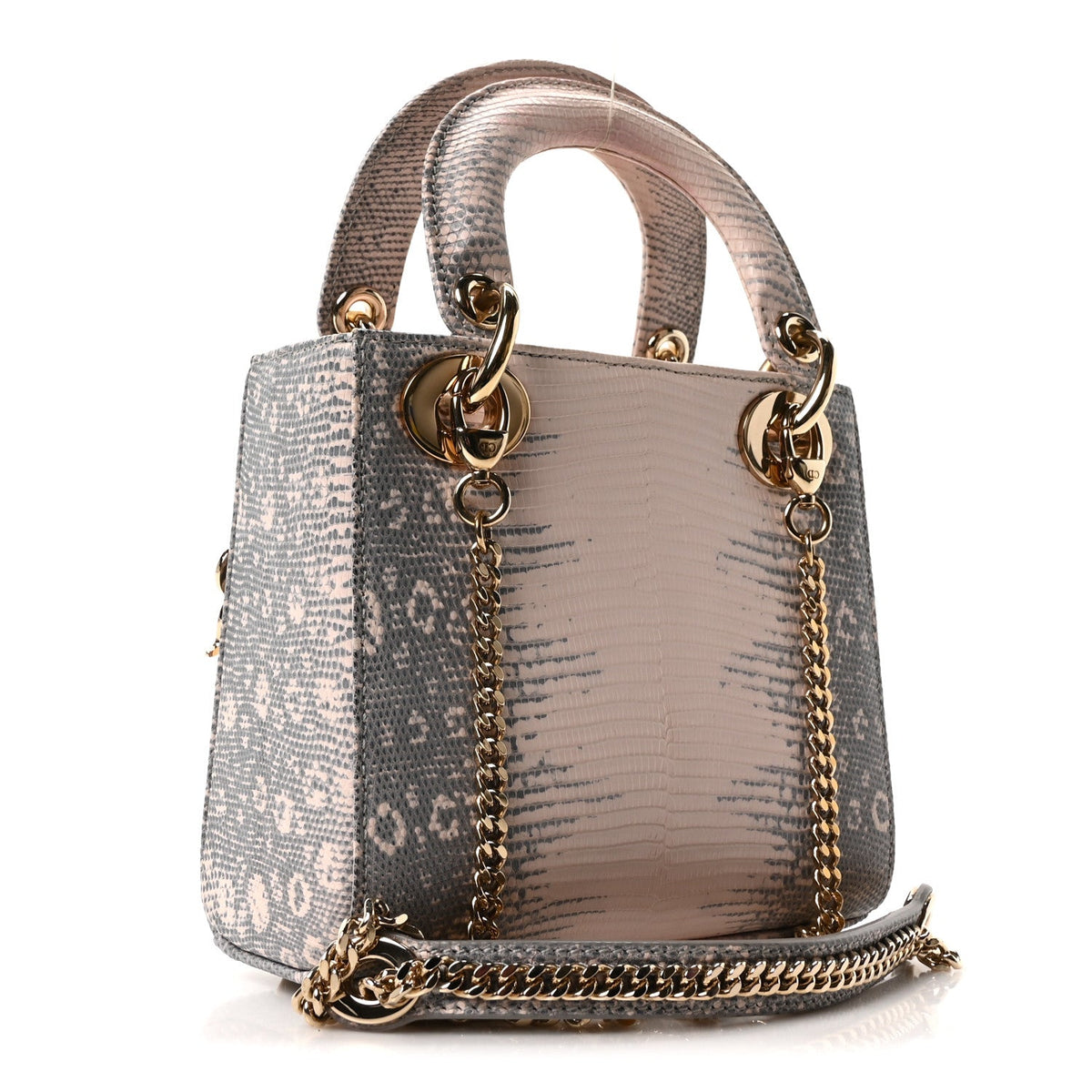 Lizard Ombre Mini Lady Dior Light Pink wholesalehk.shop