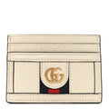 Textured Calfskin Web Ophidia Card Holder Mystic White wholesalehk.shop
