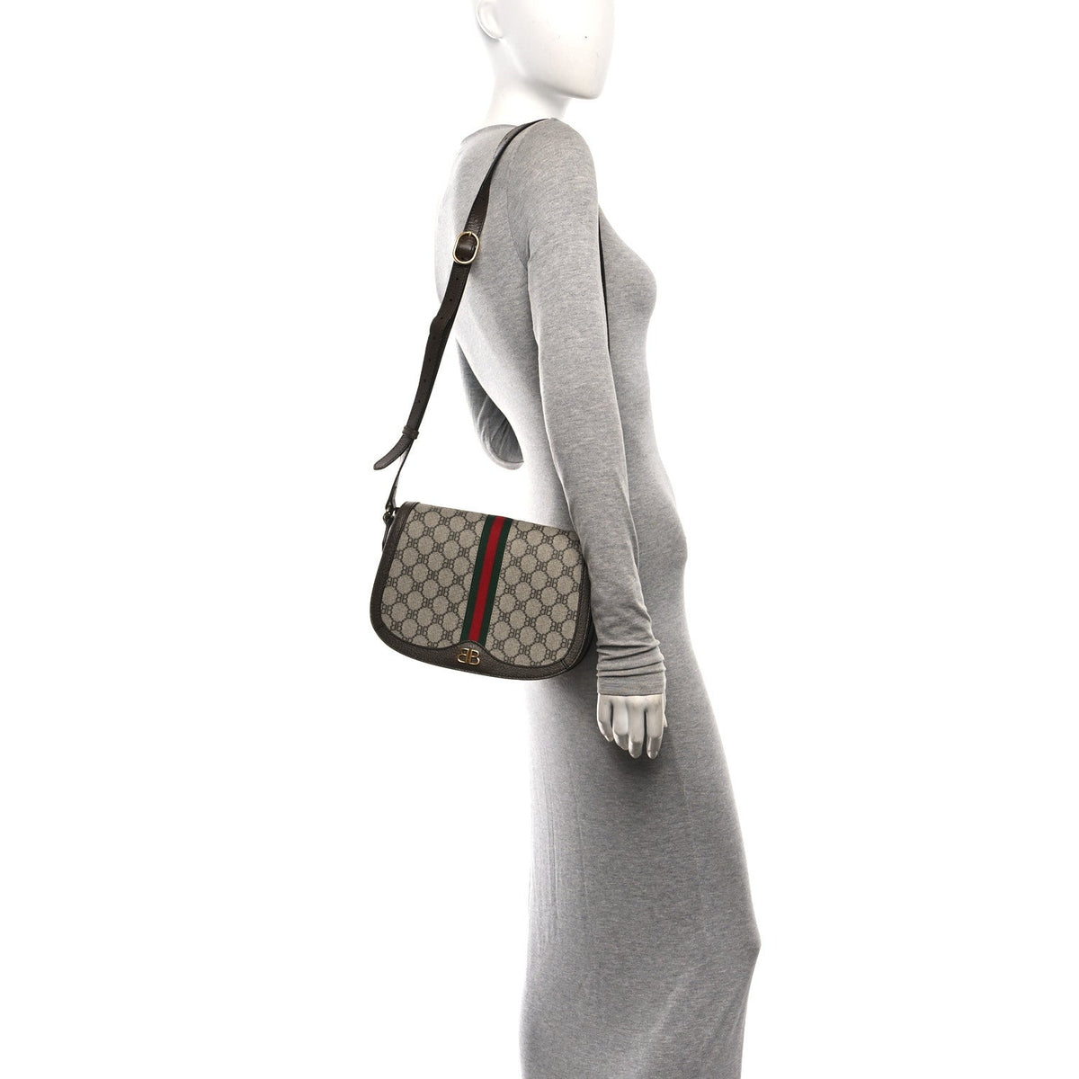X  BB Supreme Monogram Web Small Ophidia Shoulder Bag Beige New Acero wholesalehk.shop