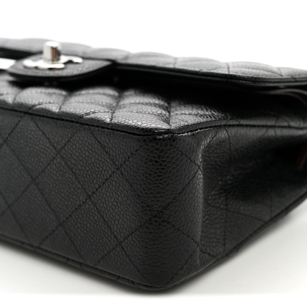 Caviar Quilted Small Double Flap Black wholesalehk.shop