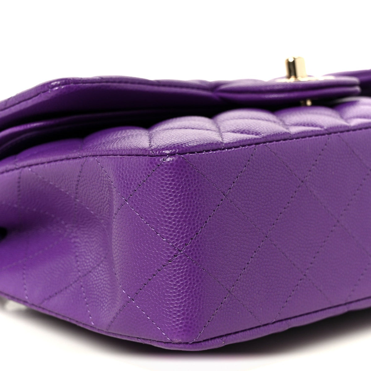 Caviar Quilted Small Double Flap Purple wholesalehk.shop