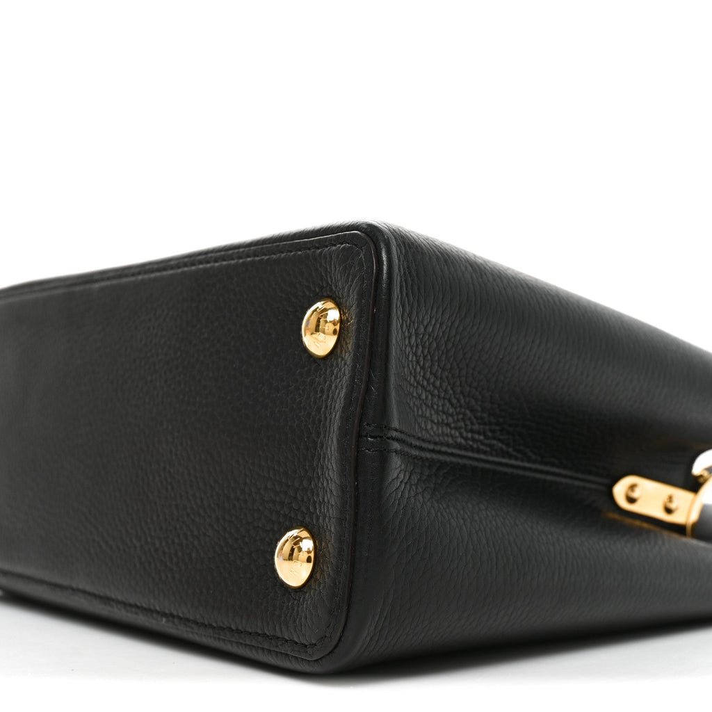 Taurillon Capucines PM Black £¨ Direct shipment via from wholesalehk.shop