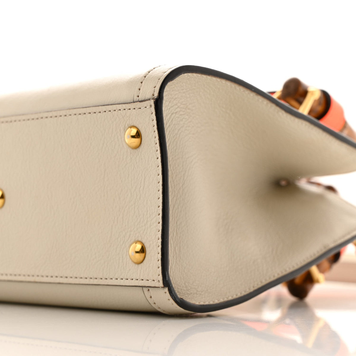 Wonka Grain Calfskin Mini Diana Tote Bag Mystic White Orange Fluo wholesalehk.shop