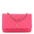 Caviar Quilted Wallet on Chain WOC Fuchsia wholesalehk.shop