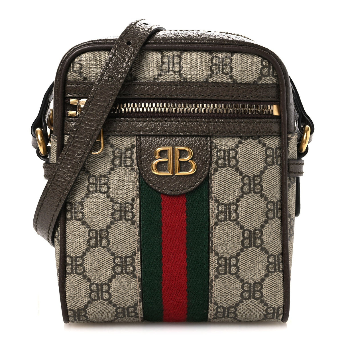 X BALENCIAGA BB Supreme Monogram Web Mini Ophidia Messenger Beige New Acero wholesalehk.shop
