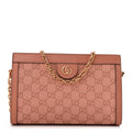 Monogram Textured Dollar Calfskin Small Ophidia Chain Shoulder Bag Cloche Rose Pink wholesalehk.shop