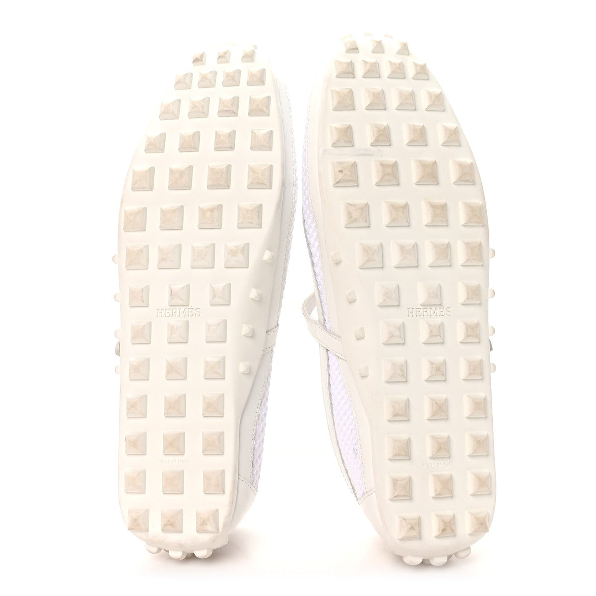 Crochet Knit Calfskin Kichu Ballet Flats 39 White wholesalehk.shop