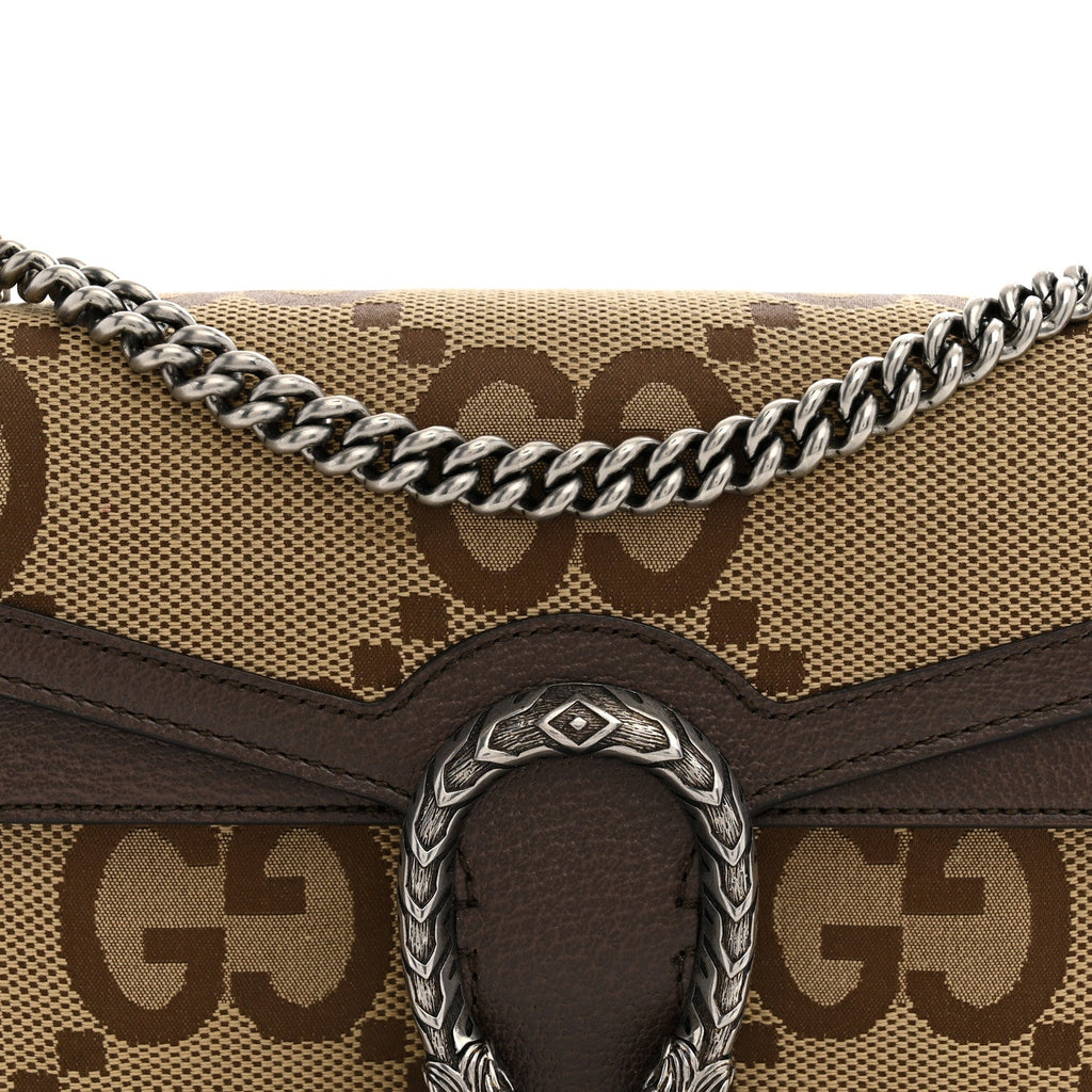 Monogram Jumbo GG Textured Dollar Calfskin Small Dionysus Shoulder Bag Camel Ebony New Acero wholesalehk.shop