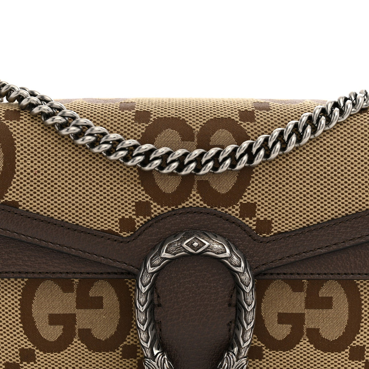 Monogram Jumbo GG Textured Dollar Calfskin Small Dionysus Shoulder Bag Camel Ebony New Acero wholesalehk.shop