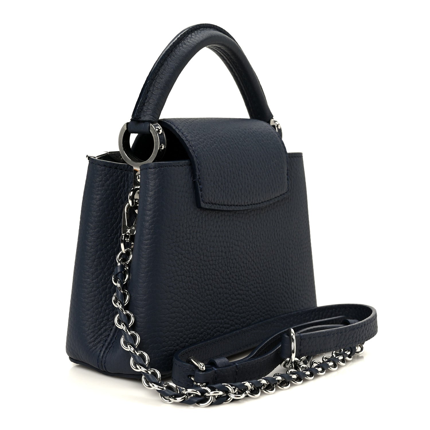 Taurillon Embellished Malletage Crown Mini Capucines Navy £¨ Direct shipment via from wholesalehk.shop