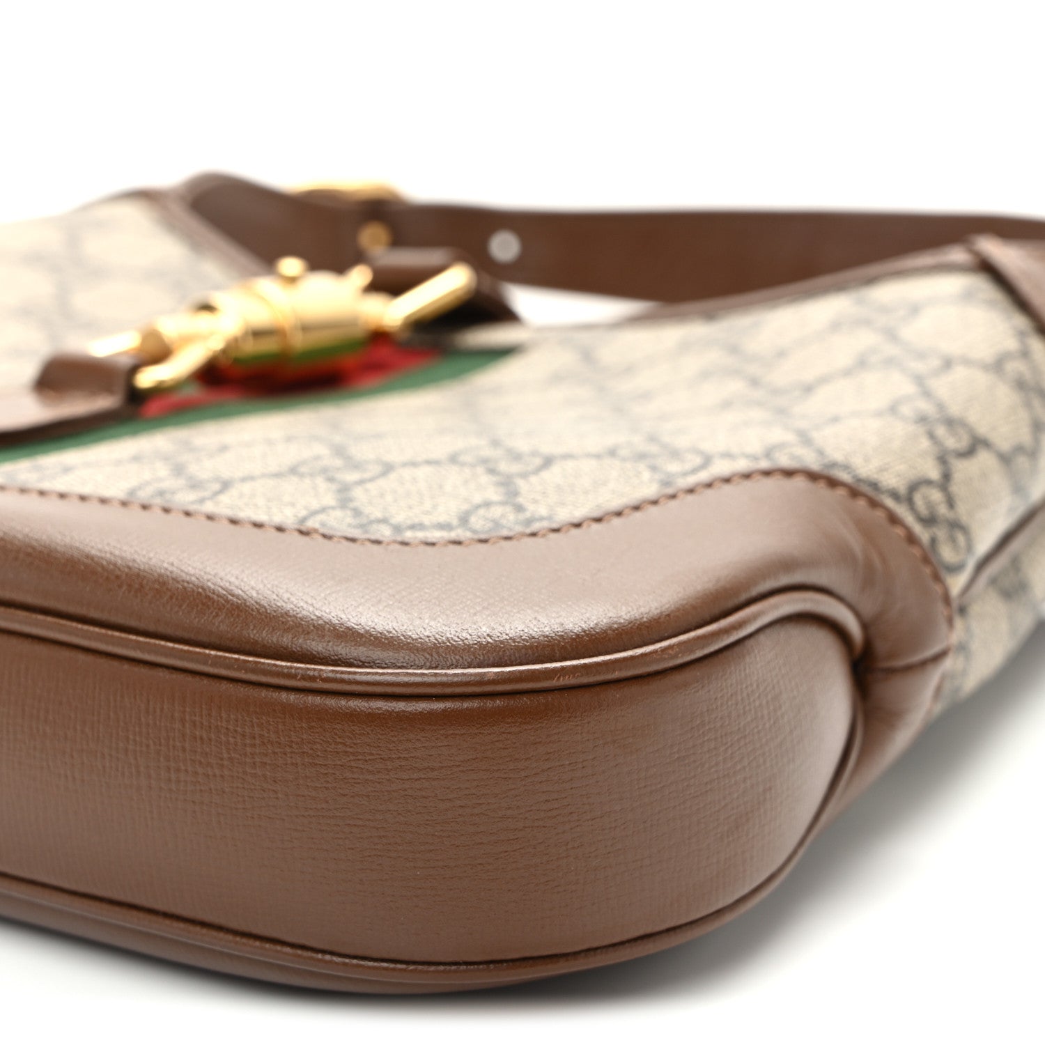 GG Supreme Monogram Azalea Calfskin Web Small Jackie 1961 Hobo Beige Ebony Brown Sugar £¨ Direct shipment via from wholesalehk.shop