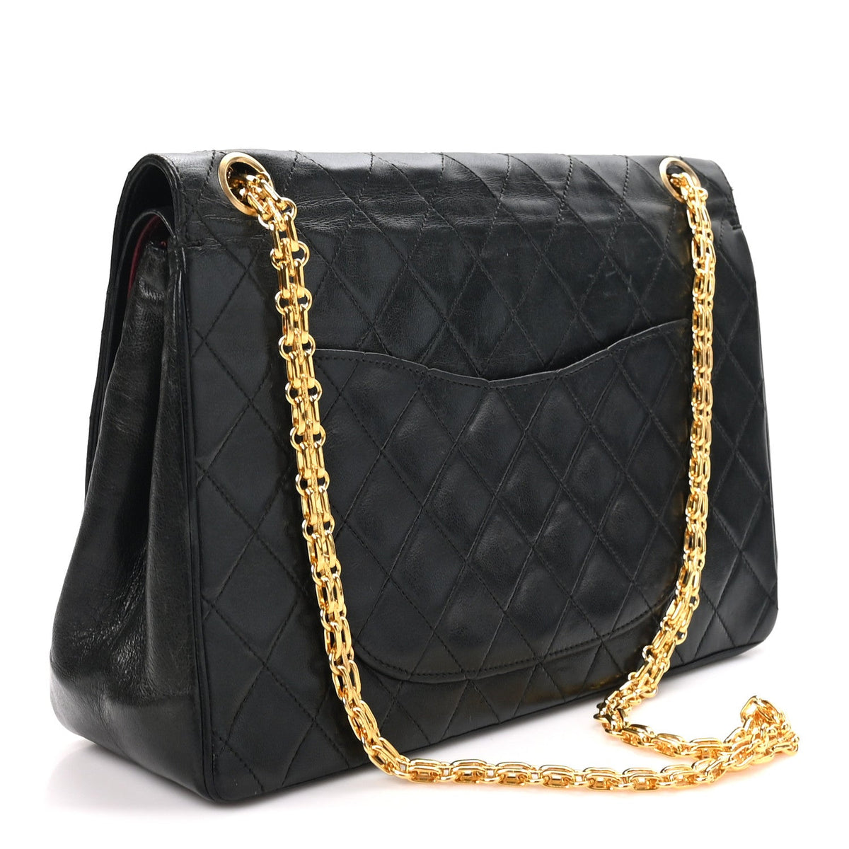 Lambskin Quilted Medium Double Flap Bijoux Chain Black wholesalehk.shop
