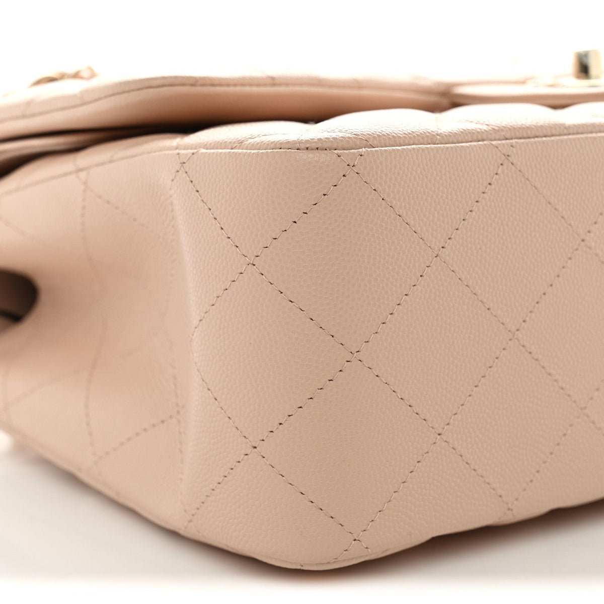 Caviar Quilted Jumbo Double Flap Light Beige wholesalehk.shop