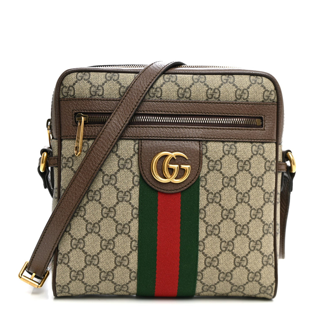 GG Supreme Monogram Web Small Ophidia Messenger Bag Brown wholesalehk.shop