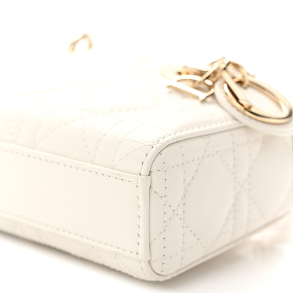 Lambskin Cannage Micro Lady D-Joy Latte wholesalehk.shop