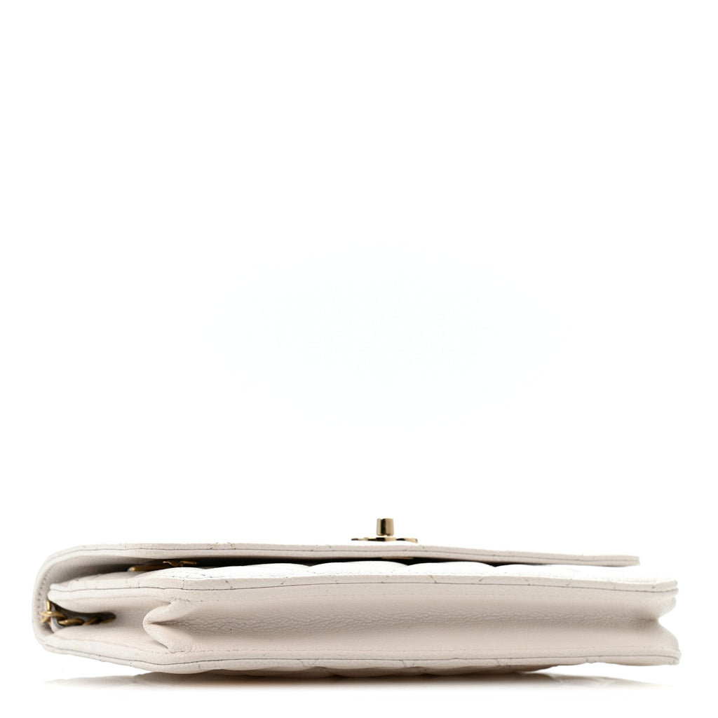 Caviar Quilted CC Turnlock Wallet On Chain WOC White wholesalehk.shop