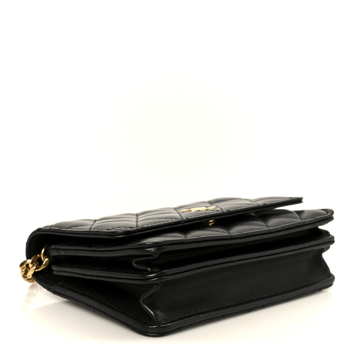 Lambskin Quilted CC Pearl Enamel Clutch on Chain WOC Black wholesalehk.shop