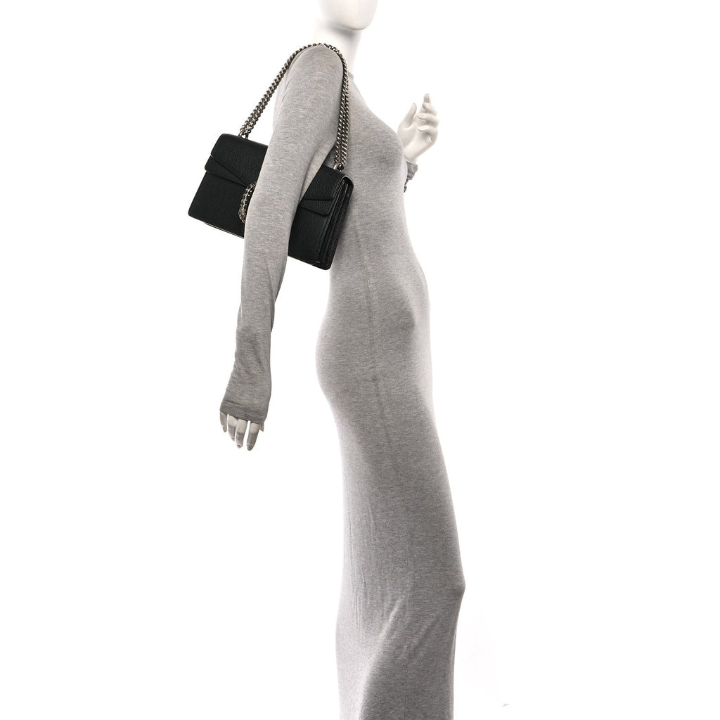 Pebbled Calfskin Small Dionysus Shoulder Bag Black wholesalehk.shop