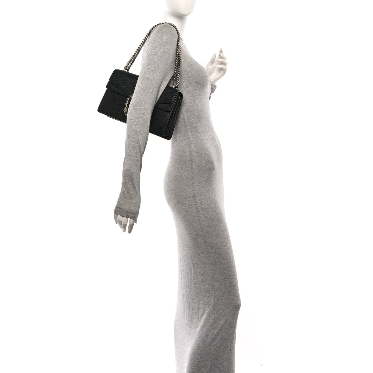 Pebbled Calfskin Small Dionysus Shoulder Bag Black wholesalehk.shop