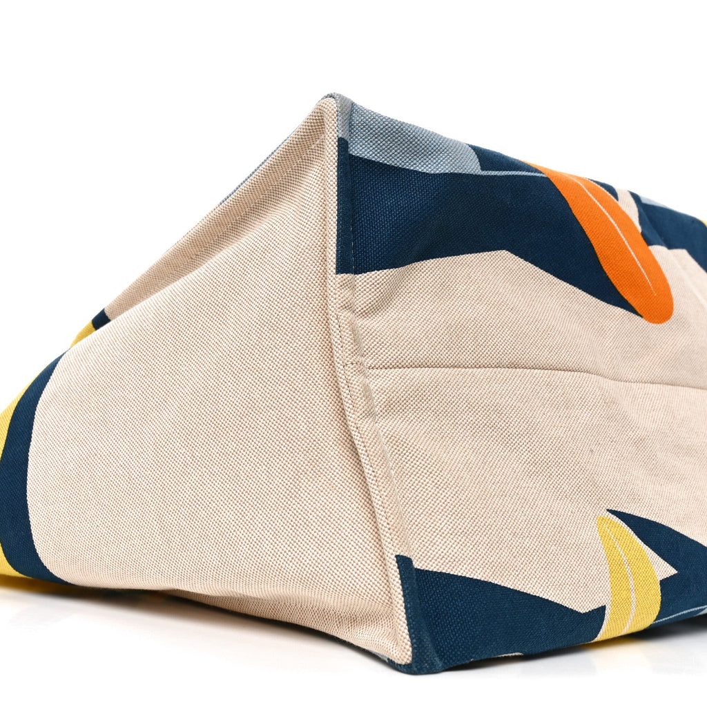 Cotton Canvas Apres la Vague Beach Bag Jaune Bleu £¨ Direct shipment via from wholesalehk.shop