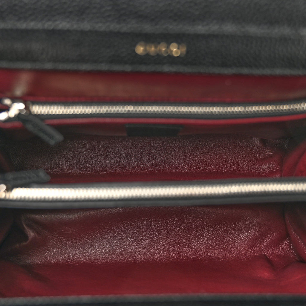 Grainy Calfskin Small Zumi Top Handle Bag Black wholesalehk.shop