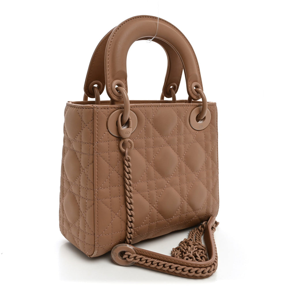 Ultra Matte Calfskin Cannage Mini Lady Dior Light Beige wholesalehk.shop
